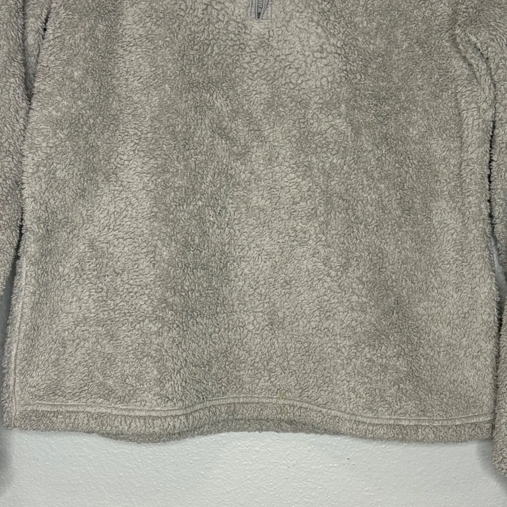 Patagonia Los Gatos 1/4 Zip Sherpa Fleece Pullover Grey/Beige Womens Small